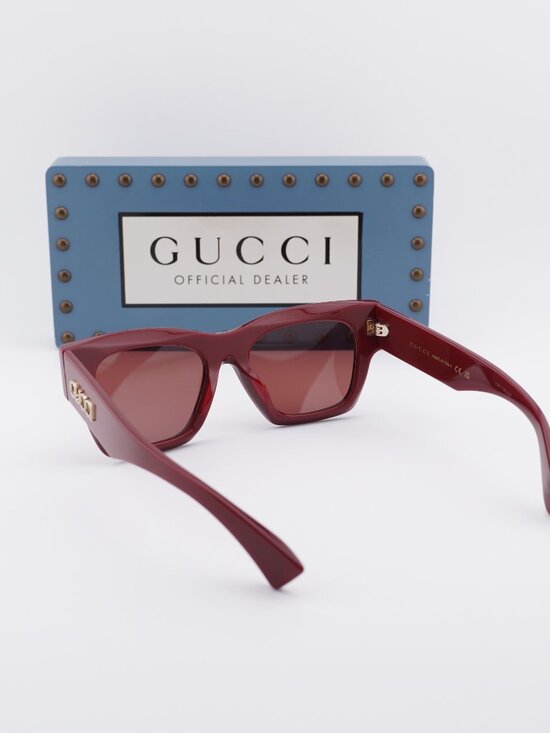 Gucci GG1835S 003 Square Sunglasses - Shiny Burgundy\\Burgundy main image 6